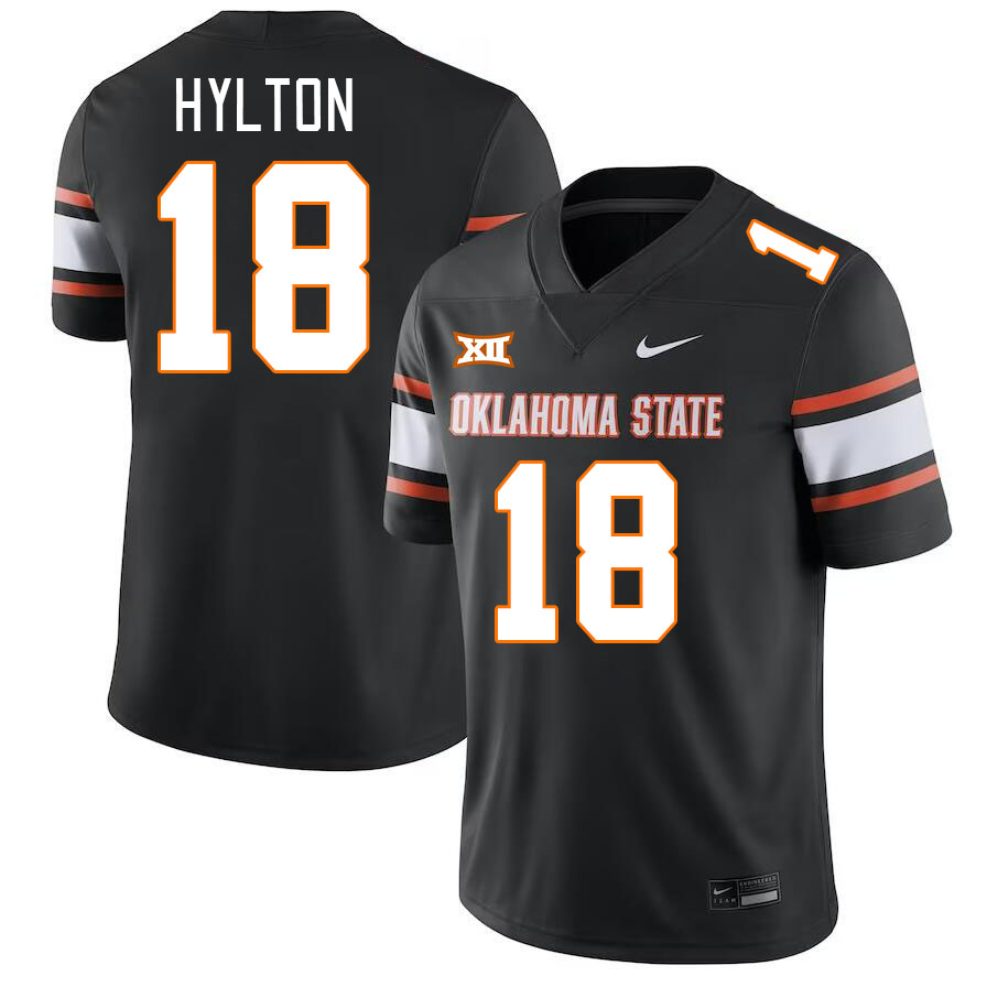 Men #18 Kobe Hylton Oklahoma State Cowboys College Football Jerseys Stitched-Black